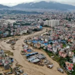Sept 28, 2024 flood image of Bagmati river kathmandu