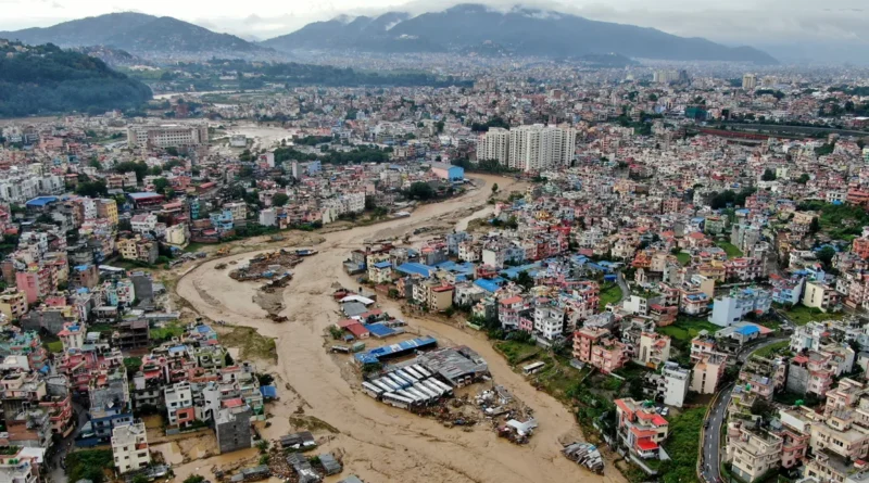 Sept 28, 2024 flood image of Bagmati river kathmandu